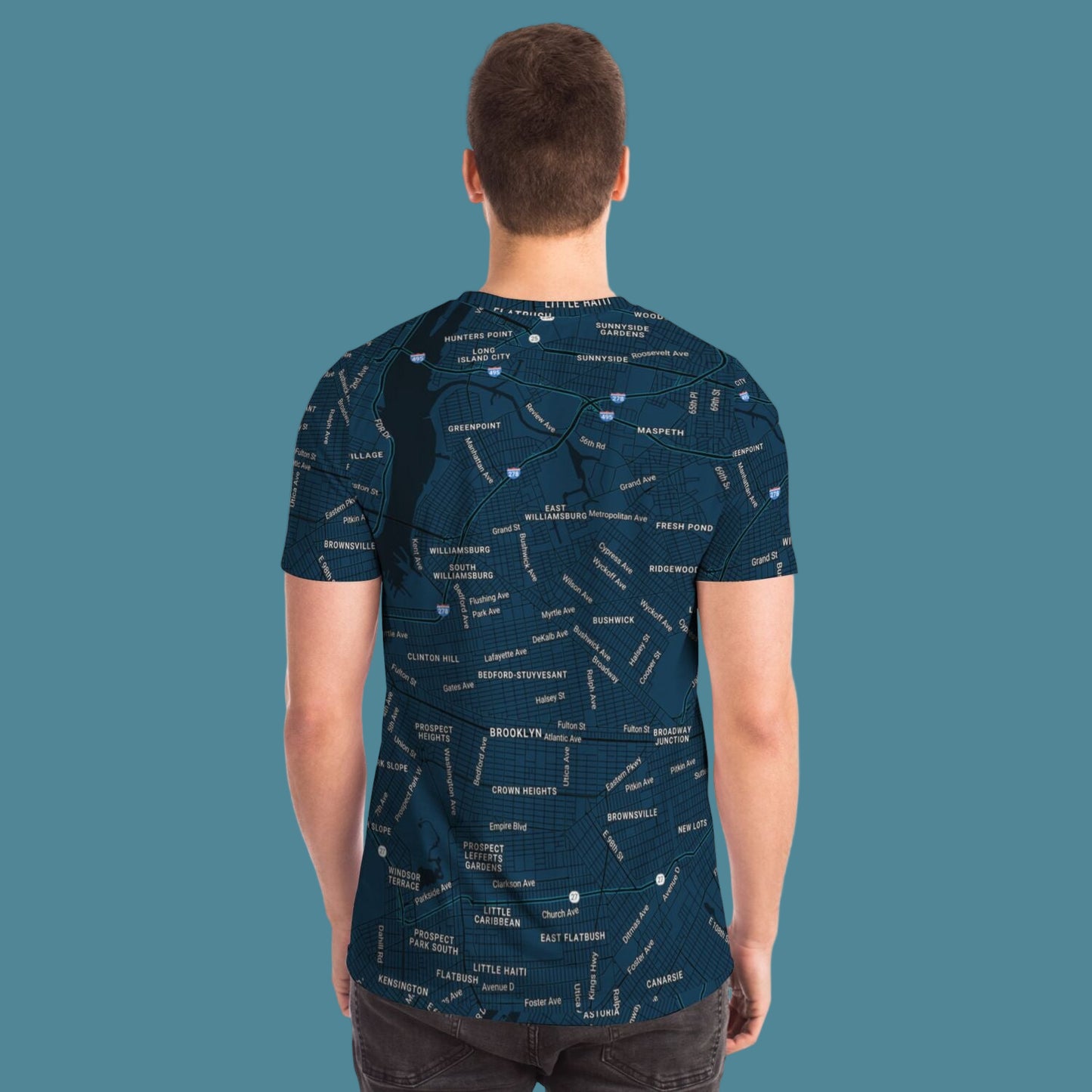 New York City Map T-Shirt | All Over Print NYC Map Tee