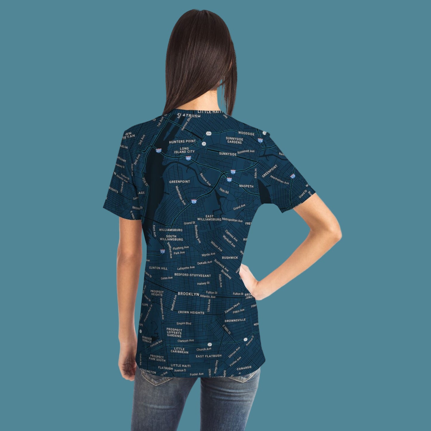New York City Map T-Shirt | All Over Print NYC Map Tee