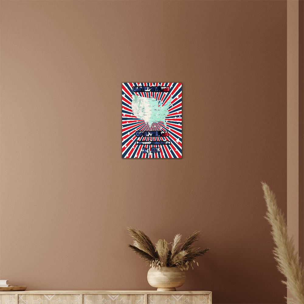 USA Map Wall Art – Patriotic America Map Print for Home & Office Décor