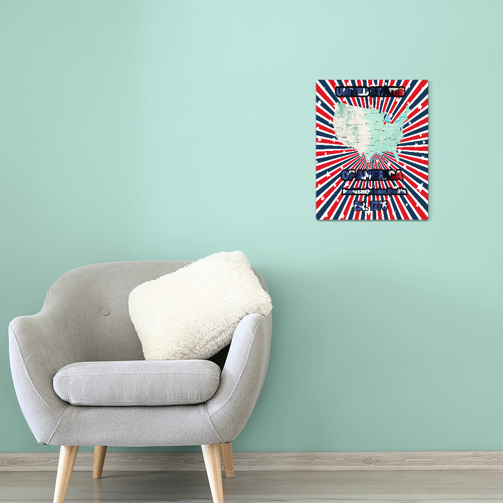 USA Map Wall Art – Patriotic America Map Print for Home & Office Décor