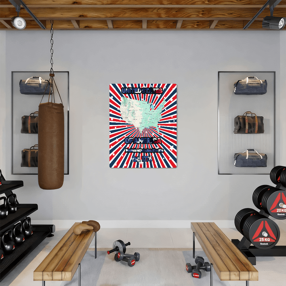 USA Map Wall Art – Patriotic America Map Print for Home & Office Décor