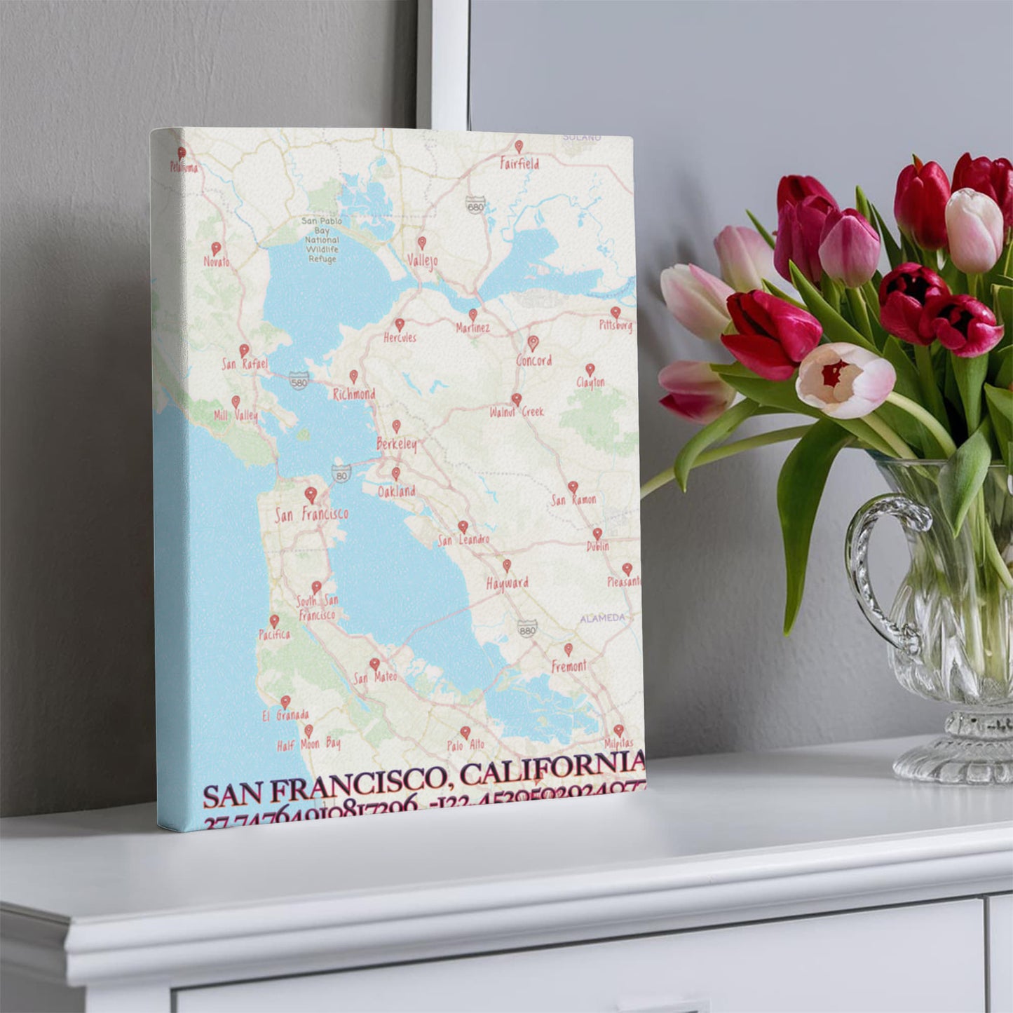 San Francisco Map Wall Art – Colored Pencil Style City Map Print
