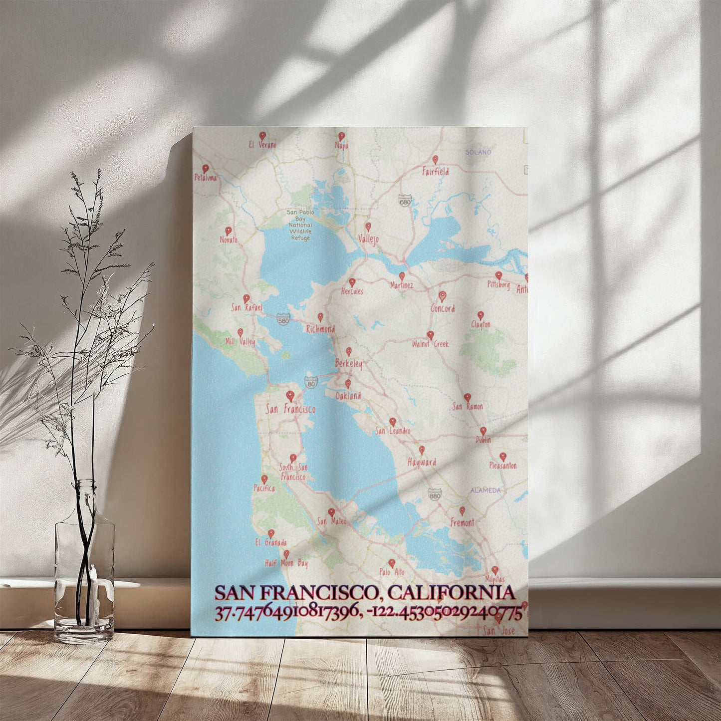 San Francisco Map Wall Art – Colored Pencil Style City Map Print