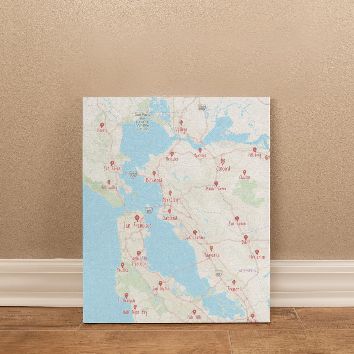 San Francisco Map Wall Art – Colored Pencil Style City Map Print