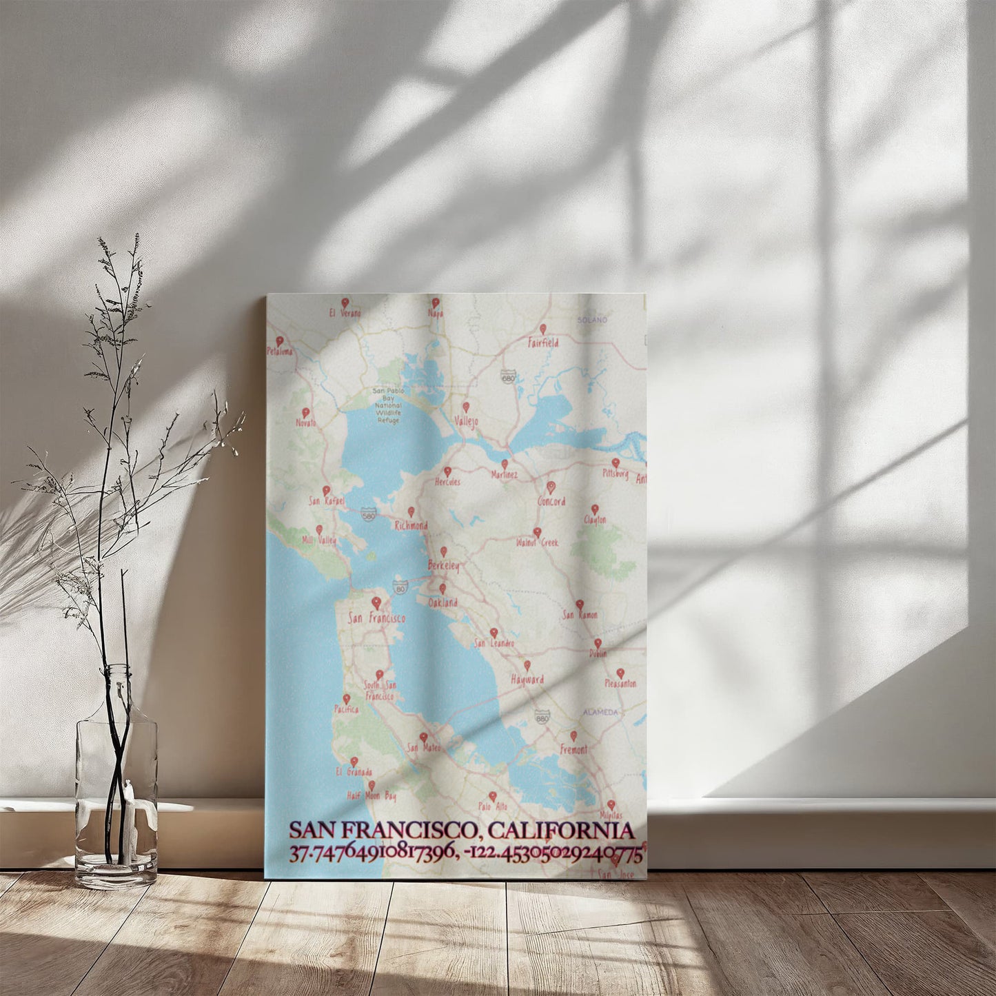 San Francisco Map Wall Art – Colored Pencil Style City Map Print