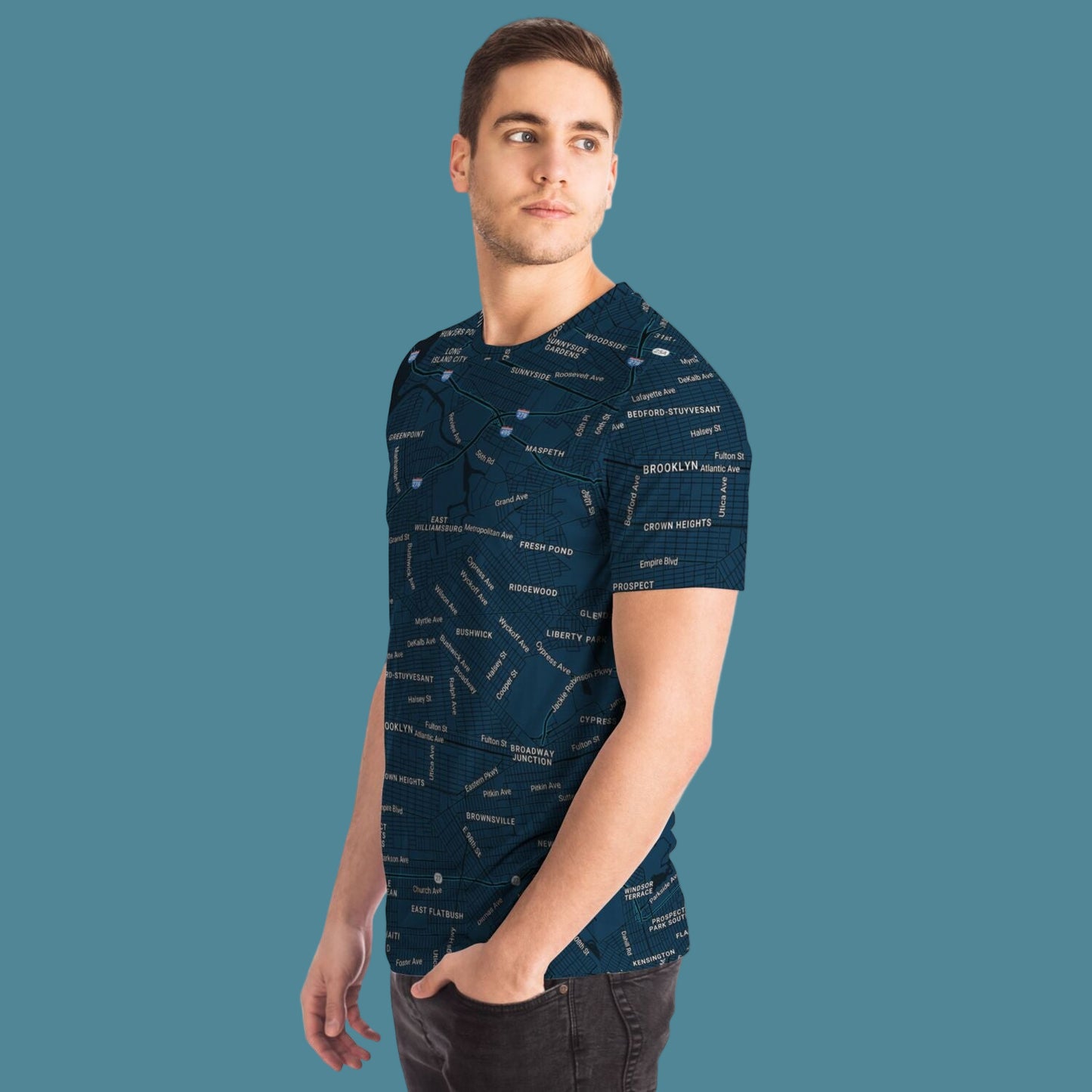 New York City Map T-Shirt | All Over Print NYC Map Tee