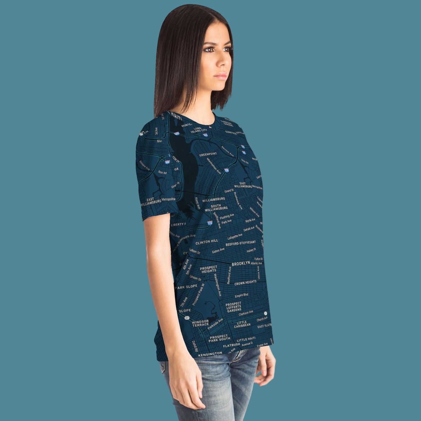New York City Map T-Shirt | All Over Print NYC Map Tee