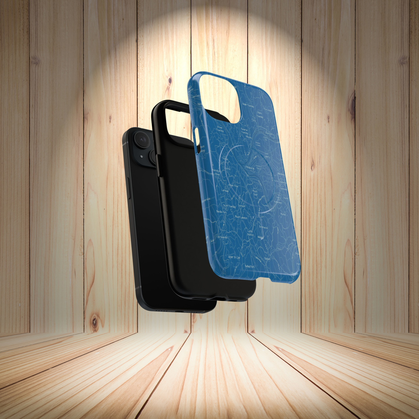 Pittsburgh Blueprint Map iPhone Magnetic Case | Sleek City Map Phone Cover
