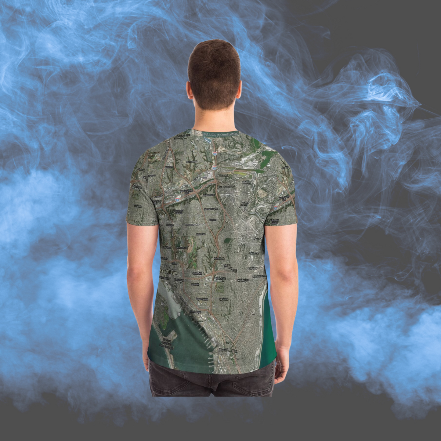 San Diego Satellite Map T-Shirt | All Over Print City Map Tee