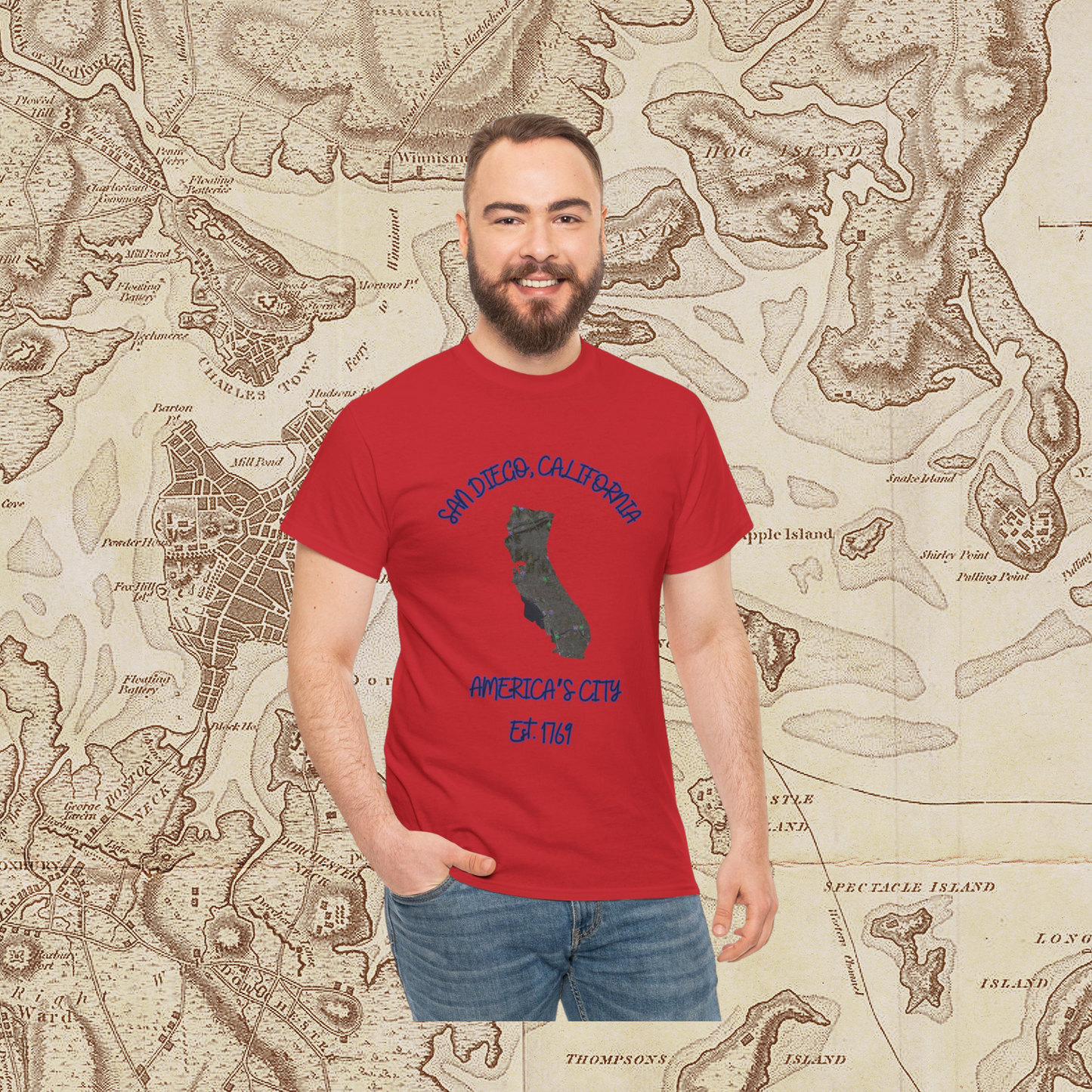 San Diego California Map Tee