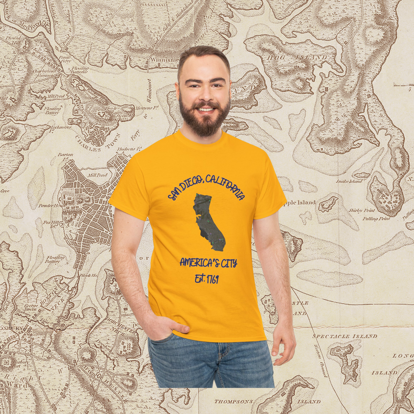 San Diego California Map Tee