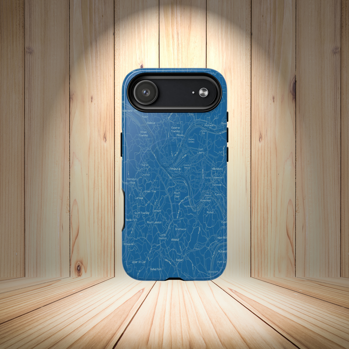 Pittsburgh Blueprint Map iPhone Magnetic Case | Sleek City Map Phone Cover