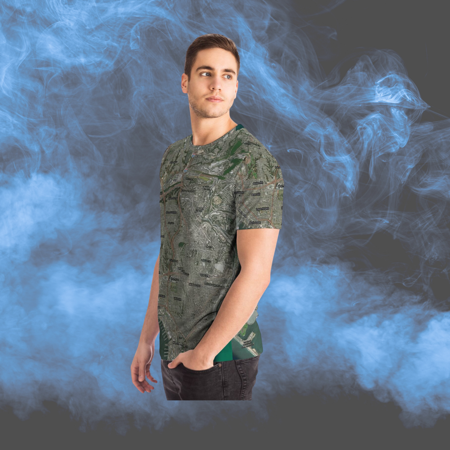 San Diego Satellite Map T-Shirt | All Over Print City Map Tee