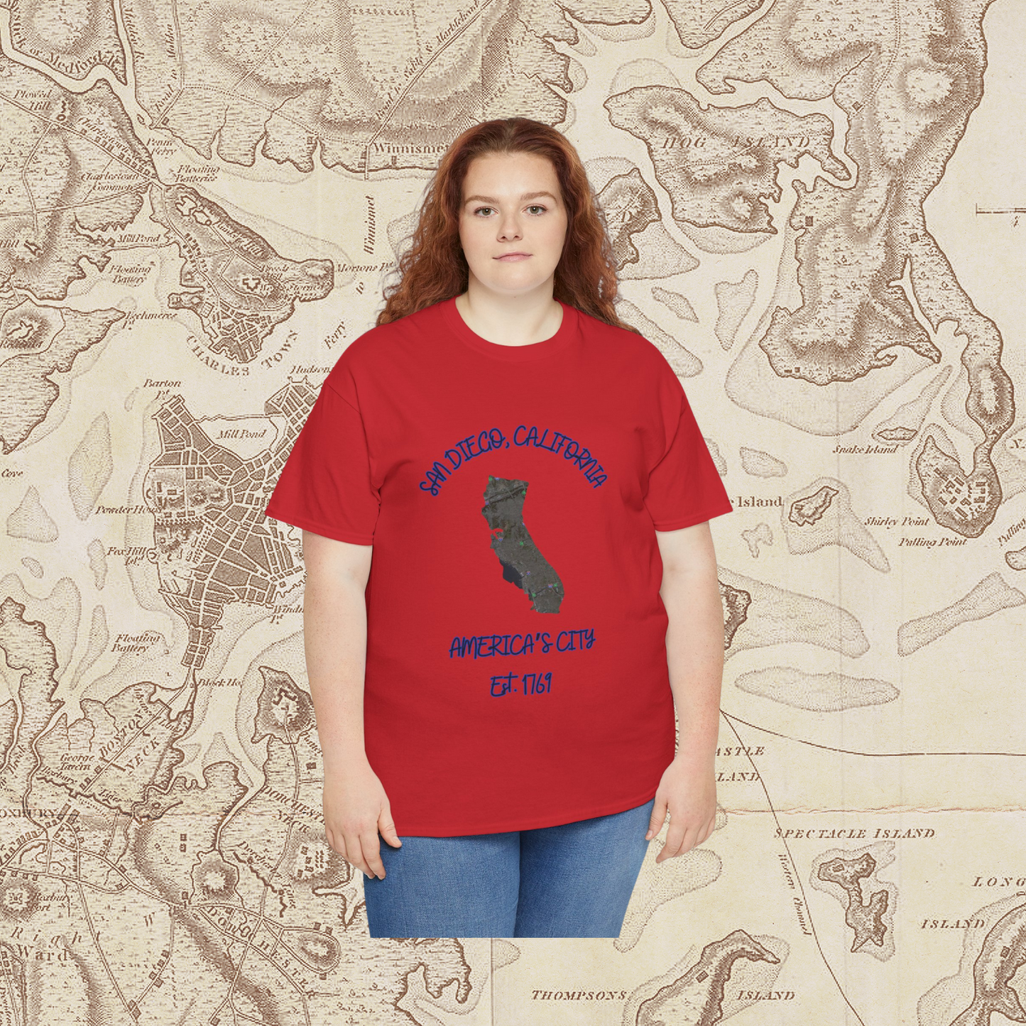 San Diego California Map Tee