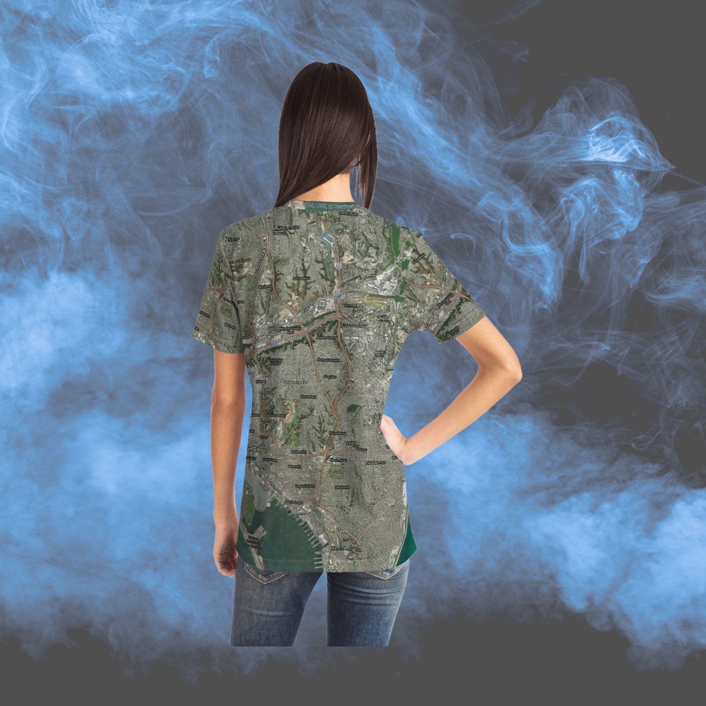 San Diego Satellite Map T-Shirt | All Over Print City Map Tee