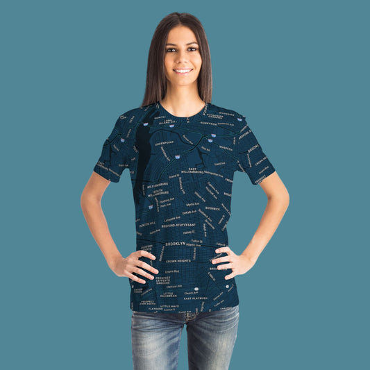 New York City Map T-Shirt | All Over Print NYC Map Tee