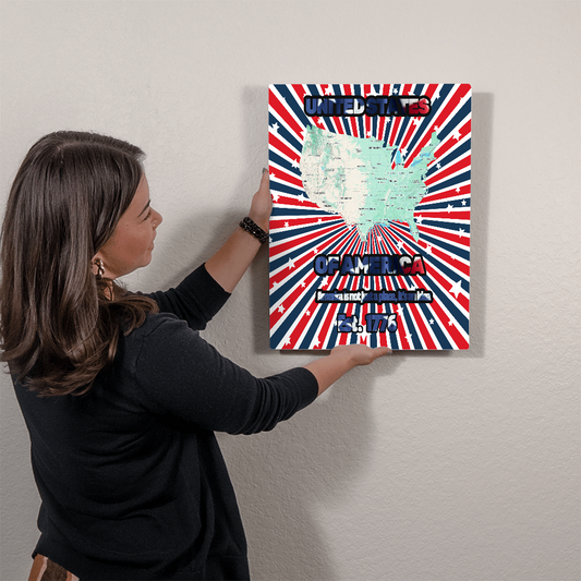 USA Map Wall Art – Patriotic America Map Print for Home & Office Décor