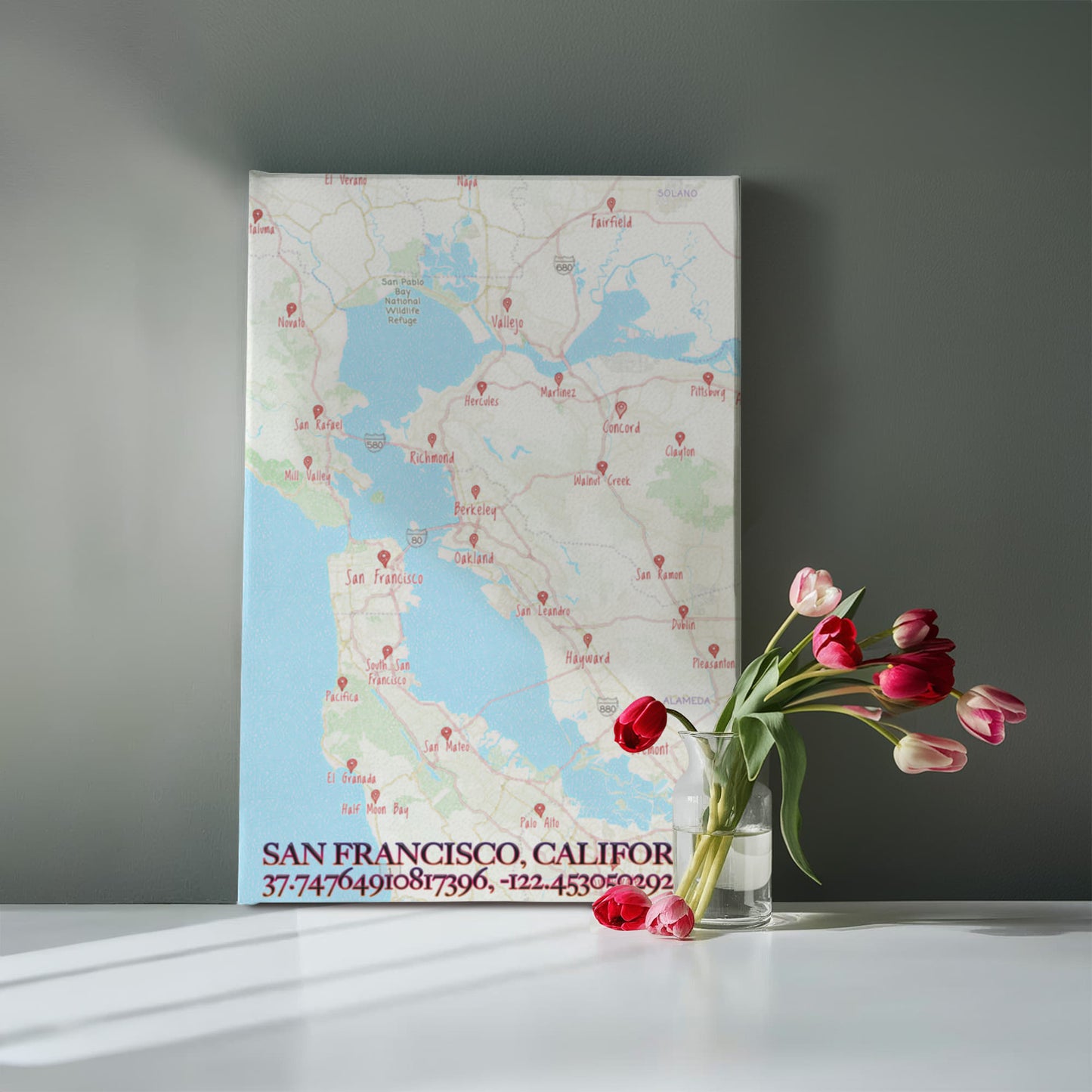 San Francisco Map Wall Art – Colored Pencil Style City Map Print