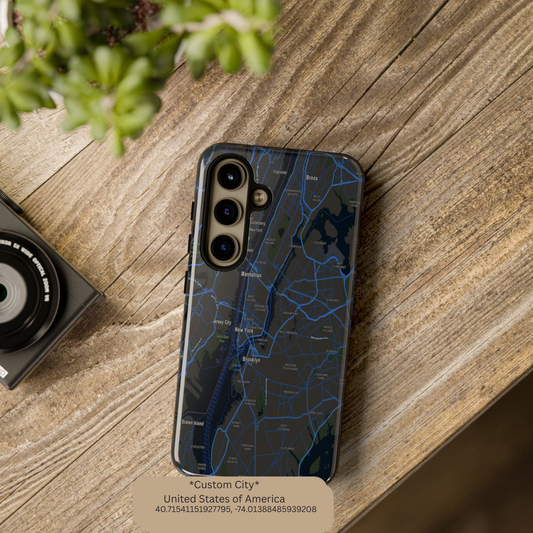 Personalized City Name Phone Case for iPhone 16/17 & Samsung S25/S24 – Tough Protective Cover