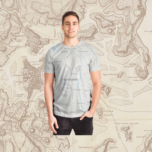 All Over Print Los Angeles Map T-Shirt – City Street Style Tee