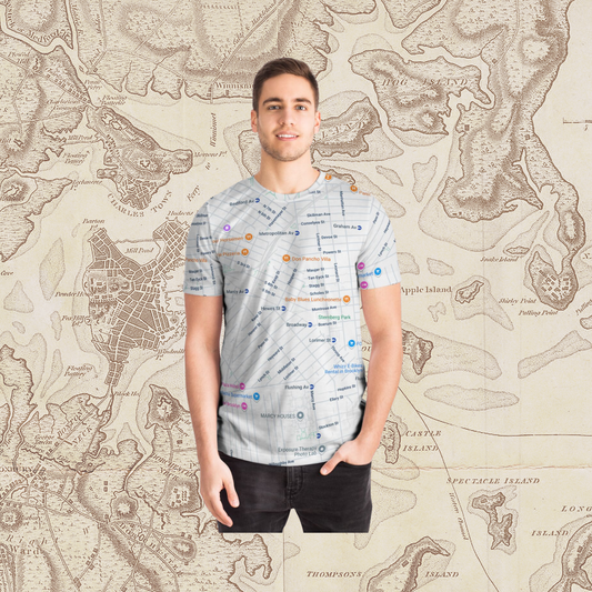 All Over Print Brooklyn NY Map T-Shirt – City Streetwear Style